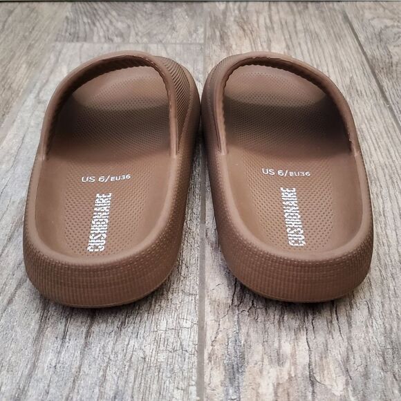 Cushionaire Feather Cloud Recovery Slide Sandals with +Comfort Brown Size 6 - Picture 5 of 9